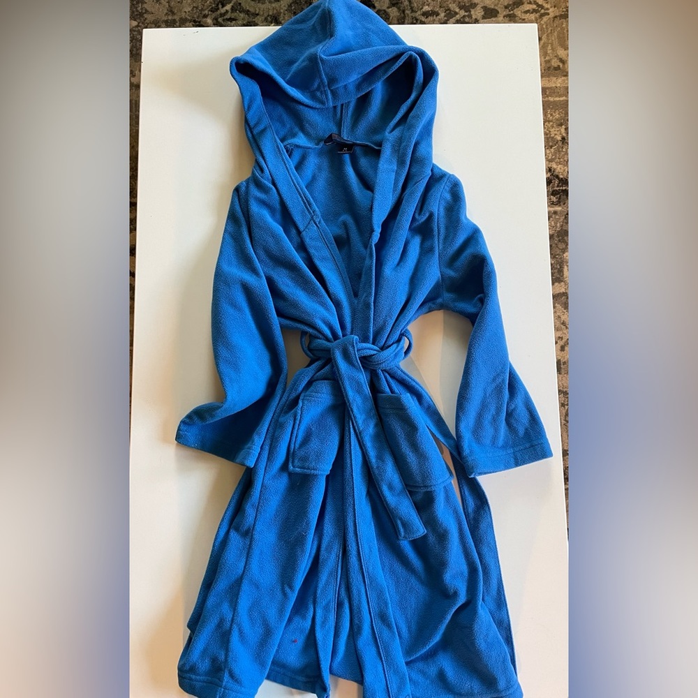 Lands End Kids Blue Fleece Bathrobe